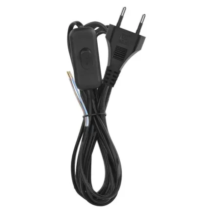 Netzkabel mit Schalter 2 m (2×0,75 mm²) – schwarz - 2