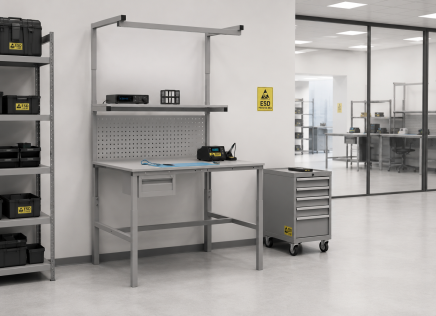 Antistatischer höhenverstellbarer Tisch Enprag SPEXESD, 1500 × 700 mm - 2