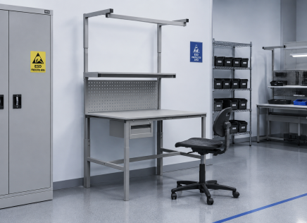 Antistatischer höhenverstellbarer Tisch Enprag SPEXESD, 1800 × 700 mm - 2