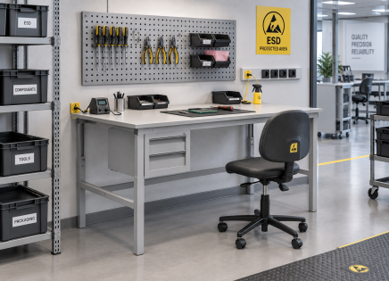 Antistatischer höhenverstellbarer Tisch Enprag SPESD, 1800 × 700 mm - 2