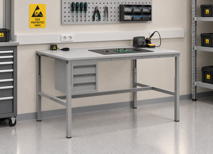 Antistatischer höhenverstellbarer Tisch Enprag SPESD, 1500 × 700 mm - 2
