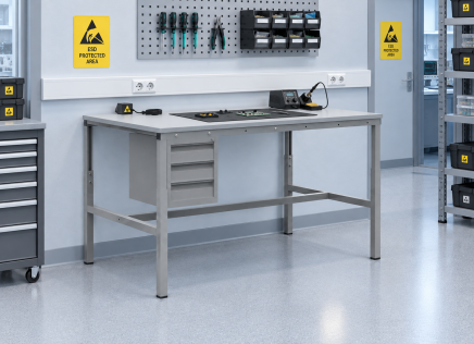 Antistatischer höhenverstellbarer Tisch Enprag SPESD, 1800 × 700 mm - 2