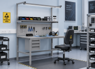 Antistatischer höhenverstellbarer Tisch Enprag SPEXESD, 1500 × 700 mm - 2