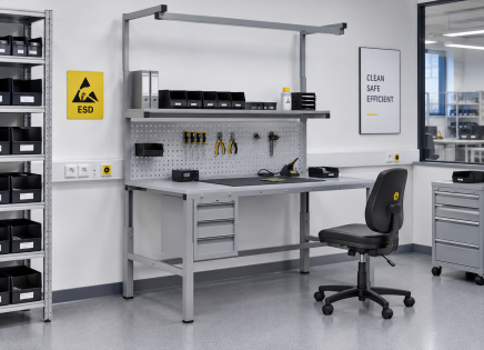 Antistatischer höhenverstellbarer Tisch Enprag SPEXESD, 1800 × 700 mm - 2
