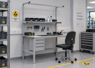 Antistatischer höhenverstellbarer Tisch Enprag SPEXESD, 1800 × 900 mm - 2