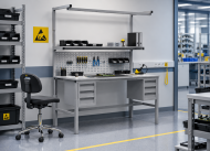 Antistatischer höhenverstellbarer Tisch Enprag SPEXESD, 1800 × 700 mm - 2