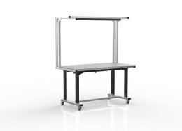 Elektrisch höhenverstellbarer Tisch aus Aluminiumprofilen (zwei Varianten)
