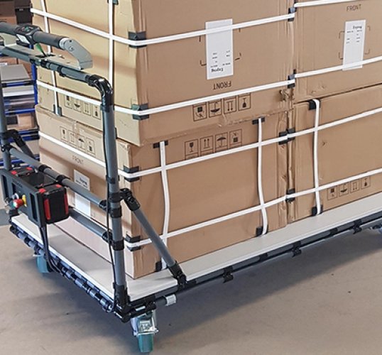 Transportwagen mit elektrisch betriebenen Rädern