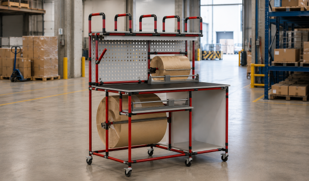 Vollständig ausgestatteter Verpackungsarbeitsplatz