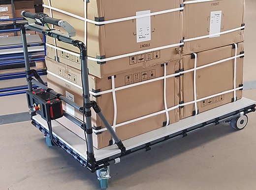 Transportwagen mit elektrisch betriebenen Rädern