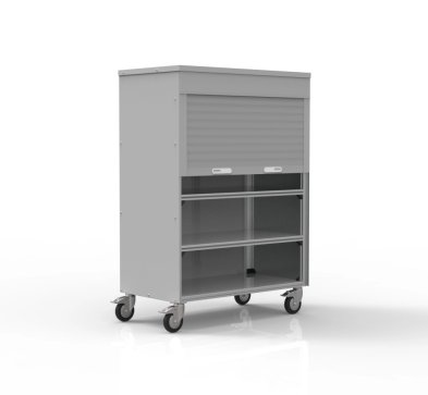 Praktischer Helfer für jeden Betrieb: Rollschrank mit Rollladen