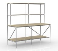 Verpackungstisch mit Ablagefläche aus Rohrsystem 24020580