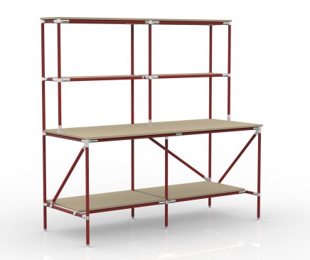 Verpackungstisch mit Ablagefläche aus Rohrsystem 24020580 - 2