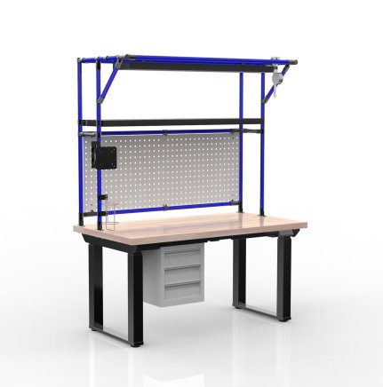 Elektrisch höhenverstellbarer Schreibtisch mit Container und drei Schubladen 24111935 - 3