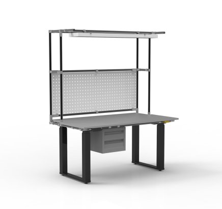 ESD Elektrisch höhenverstellbarer Arbeitstisch mit Aufsatz - 2