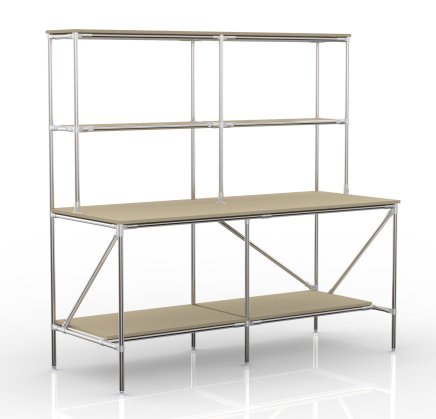 Verpackungstisch mit Ablagefläche aus Rohrsystem 24020580