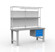 Höhenverstellbarer Werkstatttisch mit Aufbau 24081903