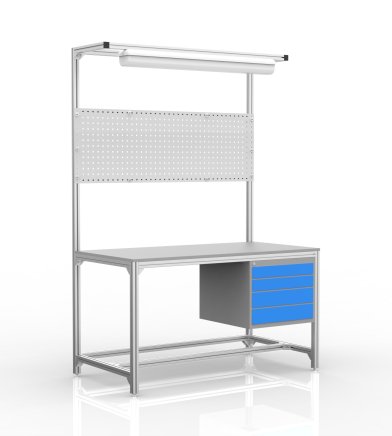 Werkbank aus Aluminiumprofilen, 4 Schubladen (verschiedene Varianten)
