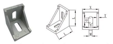 90° Winkel, 40 x 35 mm KBA-40